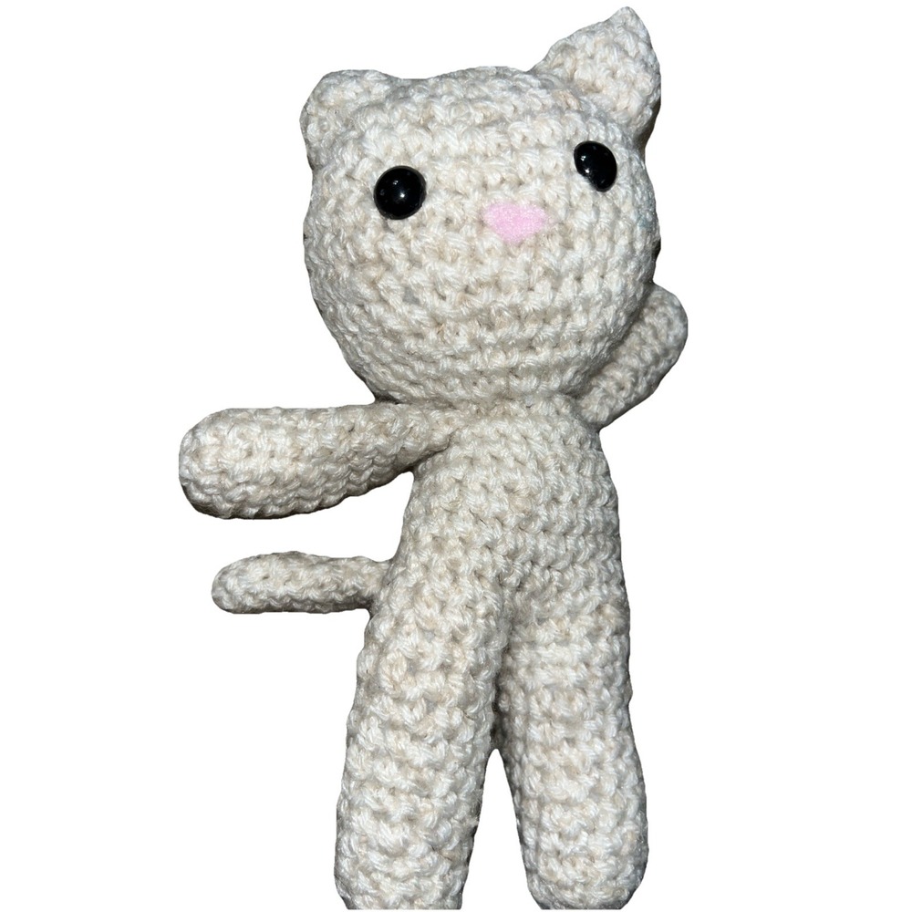 Adorable Hand Made Crochet‎ Kitten 8" Long